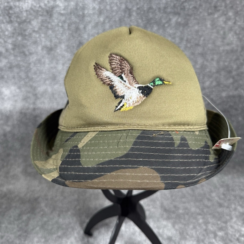 Vintage Winchester Outdoorsman Bucket Hat Medium Camo Mallard Duck Embroidered‎
